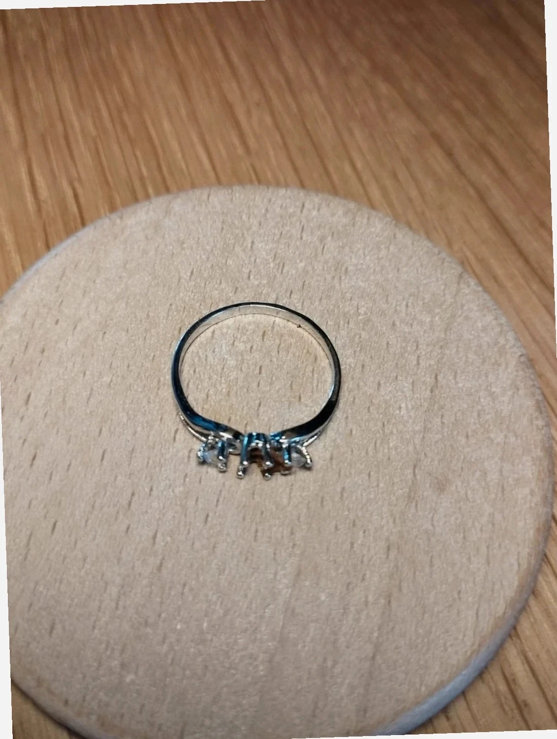 Bague fantaisie vintage argentée + 1 diamant synthétique – photo 2